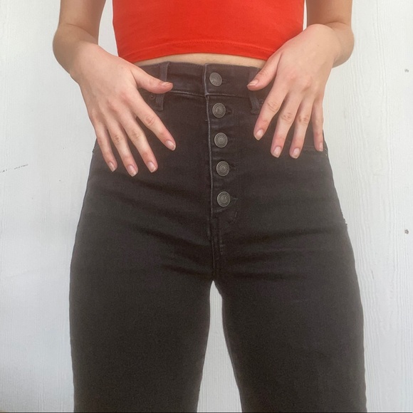 American Eagle Outfitters Denim - Black high waisted flare jeans